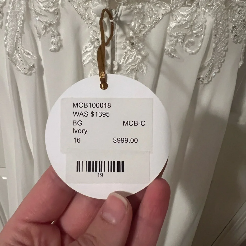 Sophia Tolli | Quartz Ethereal Lace Chiffon Wedding Dress | Ivory | 16 | NWT - Picture 8 of 8